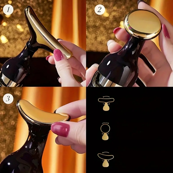 Black and Gold Facial Massager Set - Picture 2 of 2